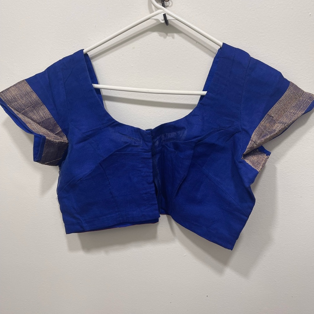 STYLUS Royal Blue Blouse with Silver Accents